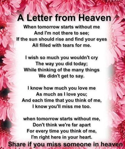 tagged keywords letter from heaven related keywords funeral poem a letter from heaven poem