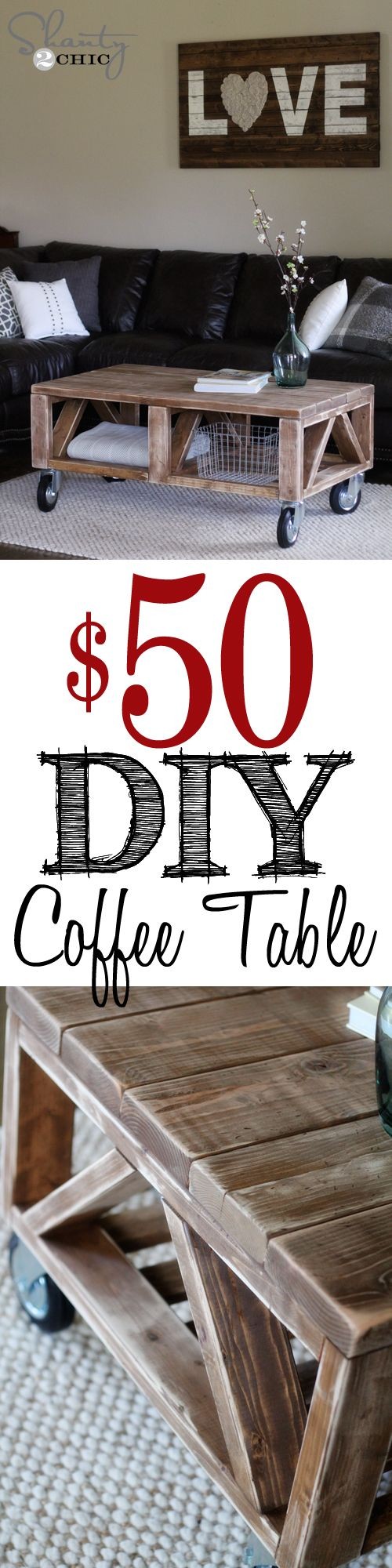 DIY Coffee Table for under 50 at for Josh....mine is on it's last